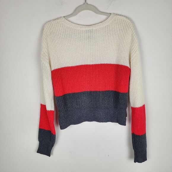 Rue 21 Ribbed Crop Sweater Top Tricolor Size L juniors - Picture 5 of 11